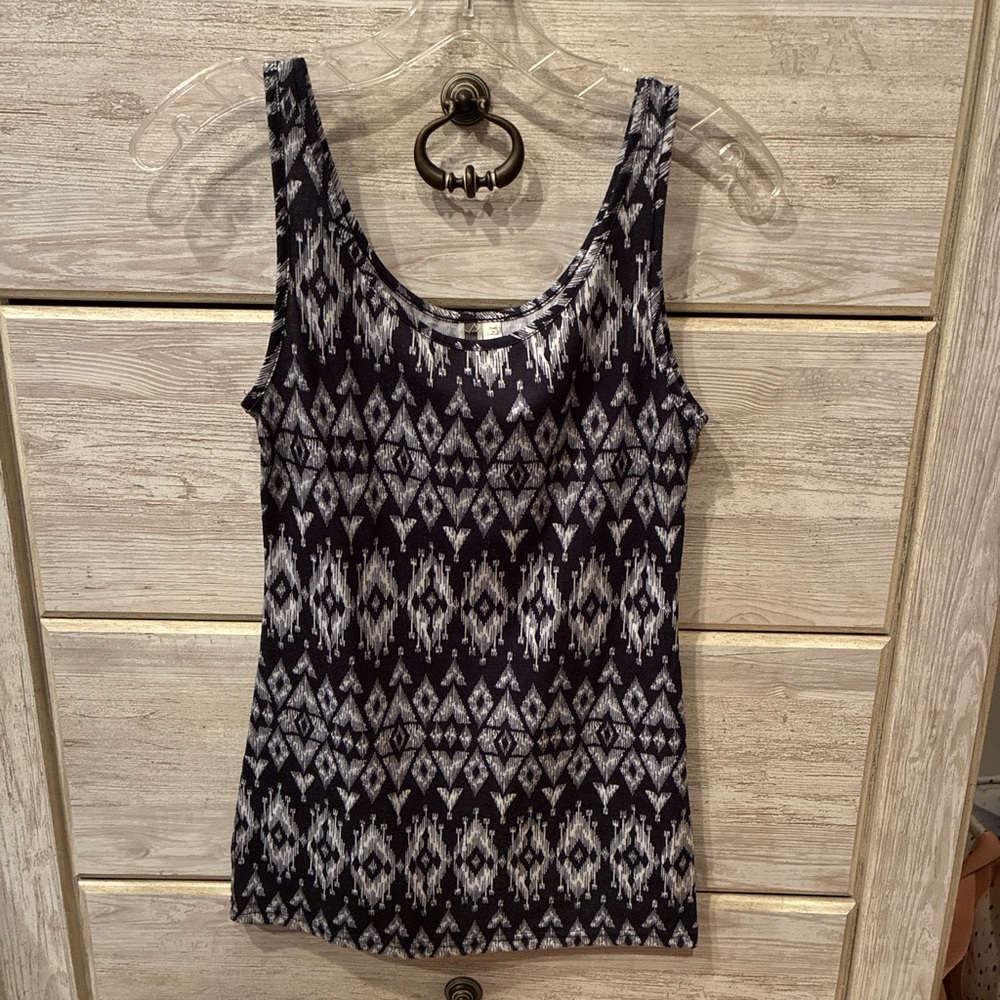 Patterned Black and Gray Women's Tank Top